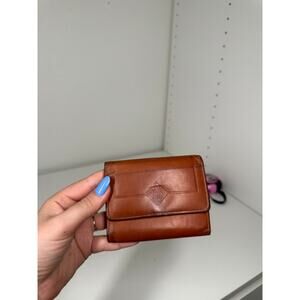 Vintage Princess Gardner Brown Trifold Leather Wallet